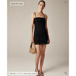 J. Crew Crochet-panel mini dress in Black NWT size 8